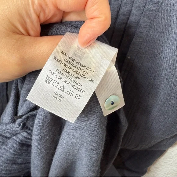 NEW Quince 100% Cotton Gauze Sleeveless Indigo Women’s Swing Mini Dress Sz S - Picture 11 of 15